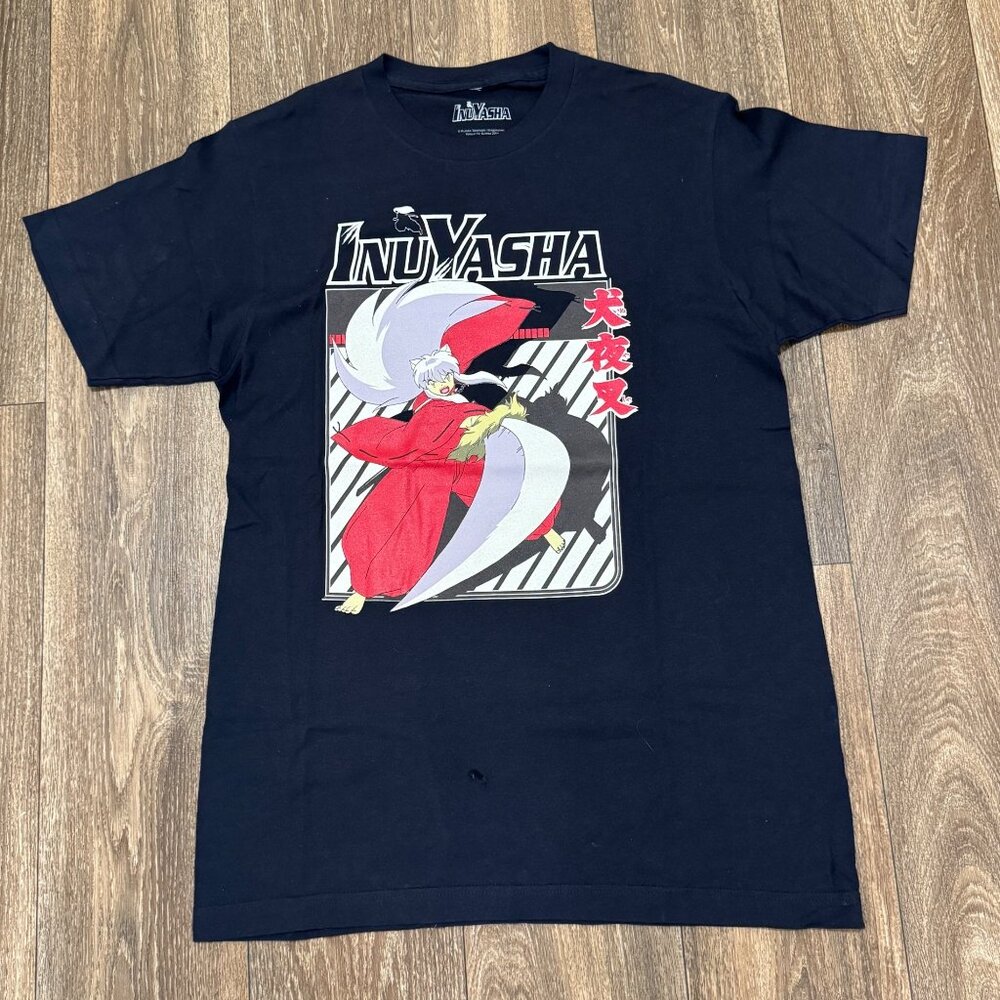 VTG InuYasha Anime Shirt Men's Medium Blue Rumkio Takahashi Manga Y2K 00s